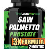 3X Formula Natural Prostate Health Supplements for Men - Saw Palmetto Reduce Nighttime Bathroom Trips + Hair Growth/Hair Loss Prevention, 2-Mons
