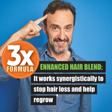 3X Formula Natural Prostate Health Supplements for Men - Saw Palmetto Reduce Nighttime Bathroom Trips + Hair Growth/Hair Loss Prevention, 2-Mons