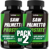 3X Formula Natural Prostate Health Supplements for Men - Saw Palmetto Reduce Nighttime Bathroom Trips + Hair Growth/Hair Loss Prevention, 2-Mons