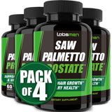 3X Formula Natural Prostate Health Supplements for Men - Saw Palmetto Reduce Nighttime Bathroom Trips + Hair Growth/Hair Loss Prevention, 2-Mons