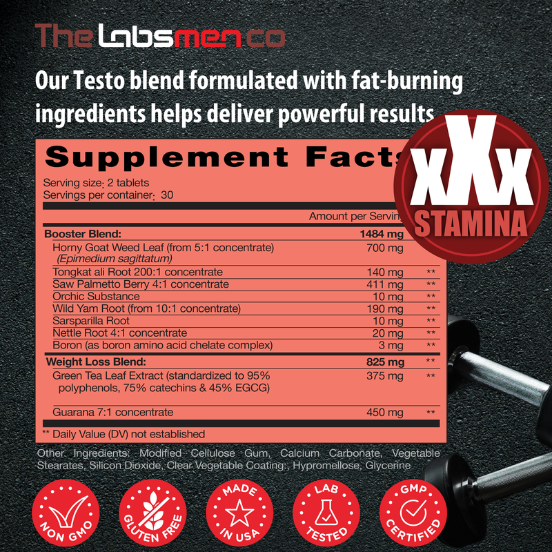 Natural Testosterone Booster for Men at Gym & Bedroom, Happy Wife, Happy Nights - Helps Boost Physical Performance, Restore Vitality and Support Weight Management - 60 Tablets