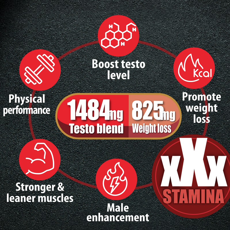 Natural Testosterone Booster for Men at Gym & Bedroom, Happy Wife, Happy Nights - Helps Boost Physical Performance, Restore Vitality and Support Weight Management - 60 Tablets