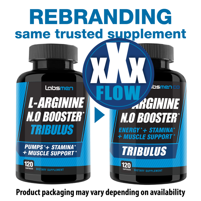 L-Arginine Nitric Oxide Supplements for Men – Happy Wife, Happy Nights Help Increase Blood Flow Circulation, Muscle Pump Pre Workout, Male Endurance w/ Tribulus - 2 Mons
