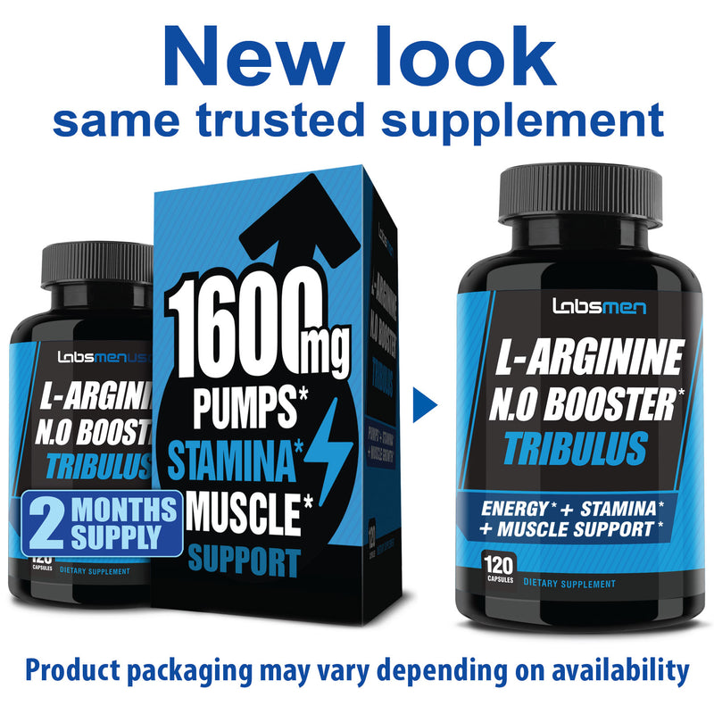 L Arginine Supplement – 1600mg Nitric Oxide Supplement (Nitric Oxide Booster/ NO Booster) & Nitric Oxide Pills for Men Support Muscle Growth Supplements for Men w/ Tribulus Terrestris