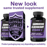 Sambucus Elderberry Zinc Vitamin C Supplement Provides Elderberry Immune Support Vitamin Zinc Vitamin C As Immune Booster for Adult, Immunity Booster &amp; Black Elderberry Supplement