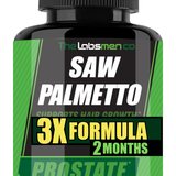 3X Formula Natural Prostate Health Supplements for Men - Saw Palmetto Reduce Nighttime Bathroom Trips + Hair Growth/Hair Loss Prevention, 2-Mons