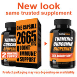 One Vegan Capsule of 2665mg - 20X Turmeric Curcumin Supplement with Bioperine Turmeric Curcumin w Black Pepper Work as Anti Inflammatory Supplement for Natural Pain Relief & Joint Pain Relief