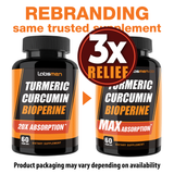 Just One Vegan Turmeric Curcumin Capsule a Day – 95% Curcuminoids Turmeric Curcumin 3X Relief with BioPerine® Black Pepper – Extra Strength – Supports Joint Comfort & Healthy Lifestyle – 2 Months Supply