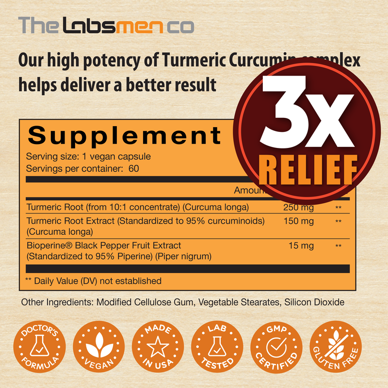Just One Vegan Turmeric Curcumin Capsule a Day – 95% Curcuminoids Turmeric Curcumin 3X Relief with BioPerine® Black Pepper – Extra Strength – Supports Joint Comfort & Healthy Lifestyle – 2 Months Supply