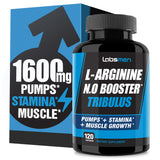 L Arginine Supplement – 1600mg Nitric Oxide Supplement (Nitric Oxide Booster/ NO Booster) & Nitric Oxide Pills for Men Support Muscle Growth Supplements for Men w/ Tribulus Terrestris