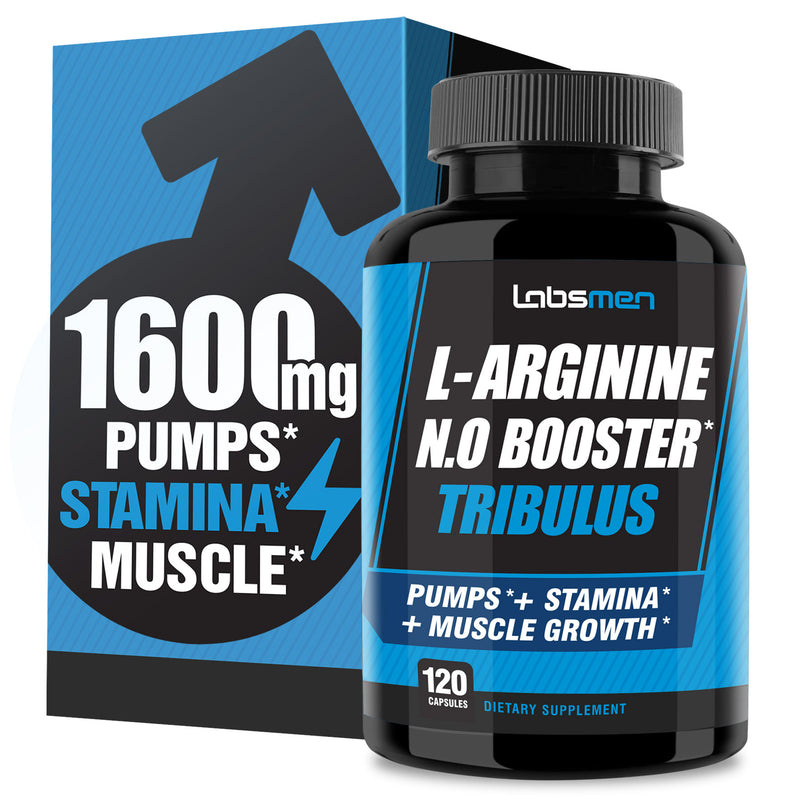 L Arginine Supplement – 1600mg Nitric Oxide Supplement (Nitric Oxide Booster/ NO Booster) & Nitric Oxide Pills for Men Support Muscle Growth Supplements for Men w/ Tribulus Terrestris