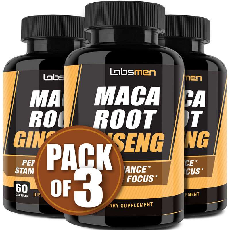 10000mg Maca Root Capsules (w/ Black Maca) + 1400mg Korean Red Panax Ginseng Extract as Maca Root Capsules for Women & Maca Root Capsules for Men for Reproductive Health & Natural Energy