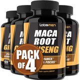 10000mg Maca Root Capsules (w/ Black Maca) + 1400mg Korean Red Panax Ginseng Extract as Maca Root Capsules for Women & Maca Root Capsules for Men for Reproductive Health & Natural Energy