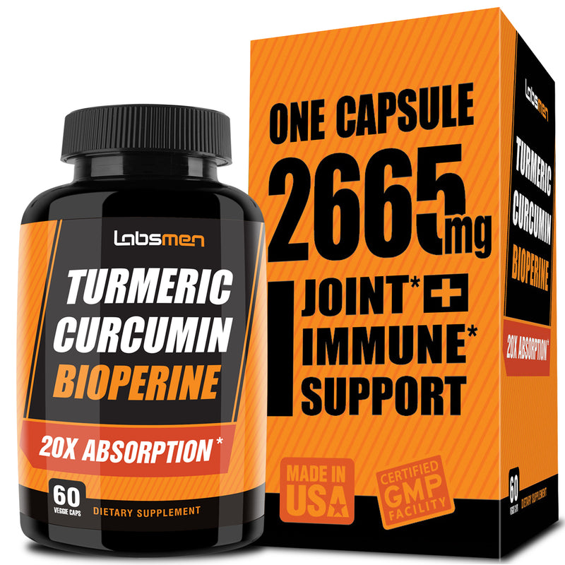 One Vegan Capsule of 2665mg - 20X Turmeric Curcumin Supplement with Bioperine Turmeric Curcumin w Black Pepper Work as Anti Inflammatory Supplement for Natural Pain Relief & Joint Pain Relief